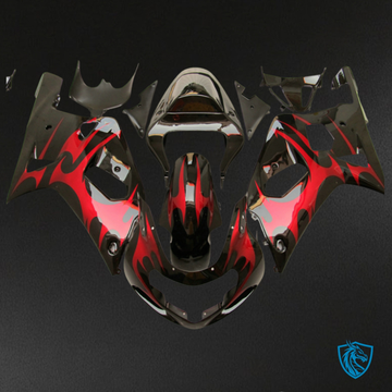 Suzuki GSXR600/750 (2001-2003) Red & Black Fairings Kit - Aftermarket ABS Bodywork