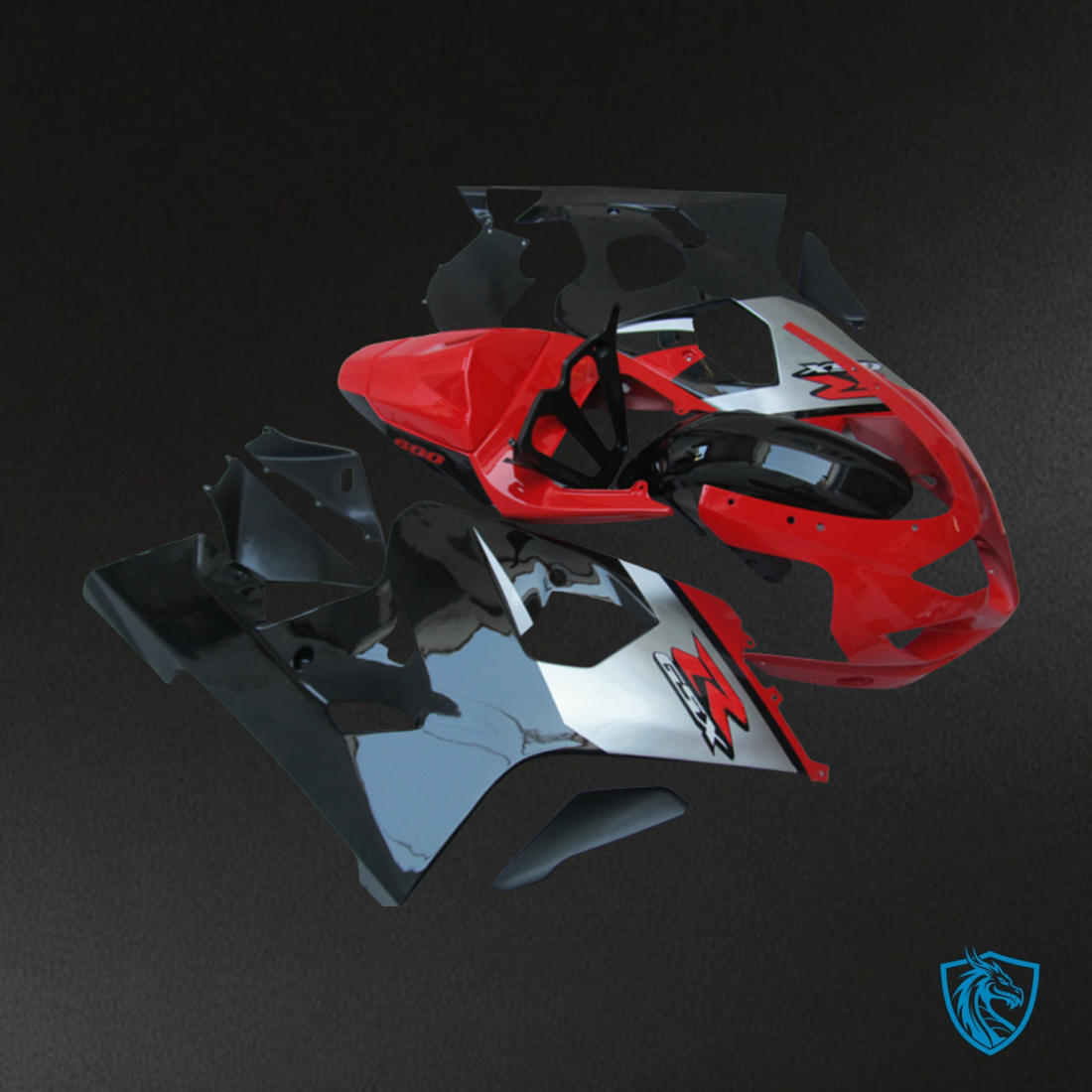Suzuki GSXR600/750 (2001-2003) Red & Black Fairing Kit | ABS Bodywork