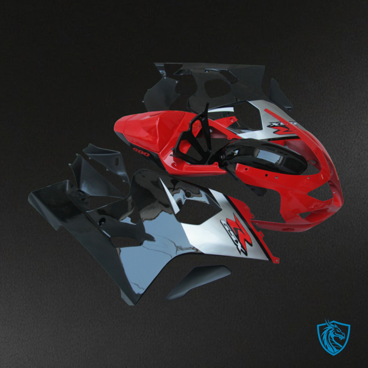Suzuki GSXR600/750 (2001-2003) Red & Black Fairing Kit | ABS Bodywork