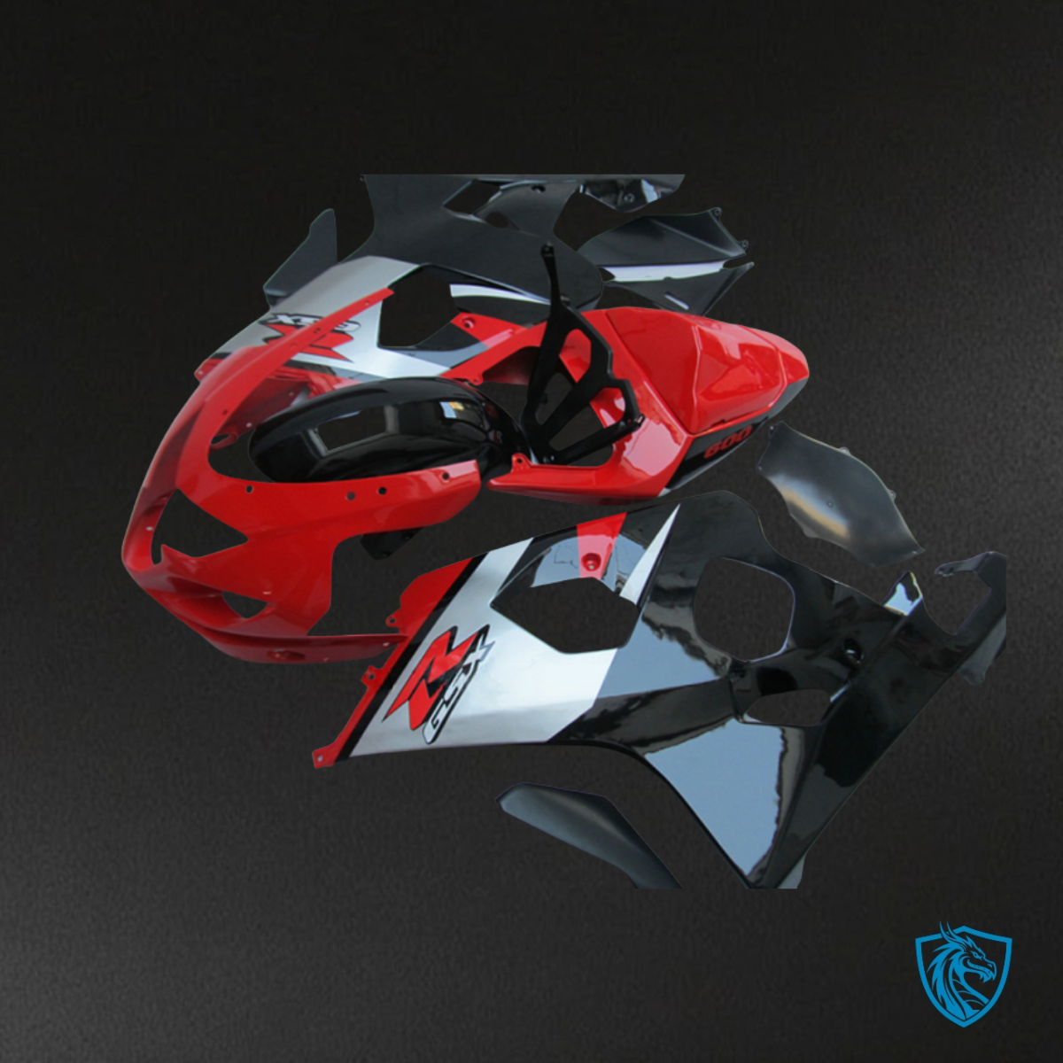 Suzuki GSXR600/750 (2001-2003) Red & Black Fairing Kit | ABS Bodywork