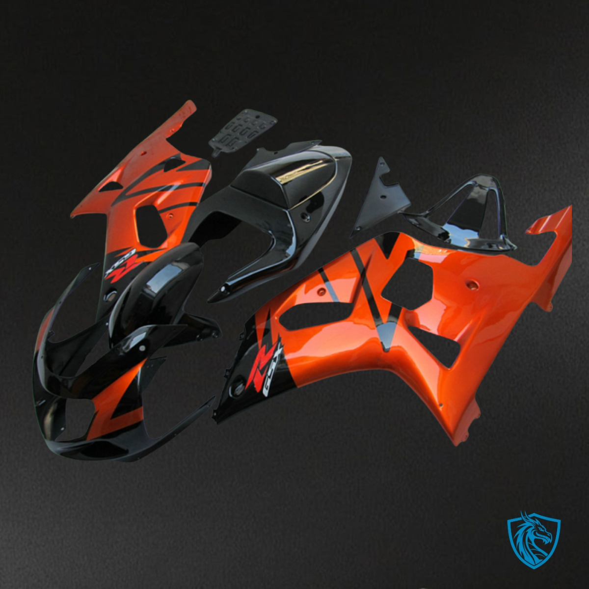 Suzuki GSXR600/750 (2001-2003) Gloss Red & Black - Custom ABS Fairing Kit