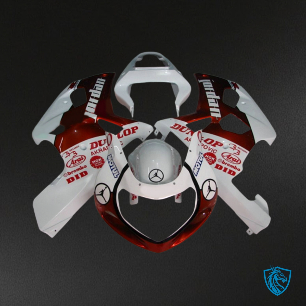Suzuki GSXR600/750 (2001-2003) White Jordan Fairing Kit - Aftermarket ABS Bodywork