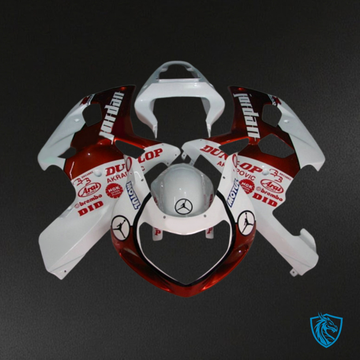 Suzuki GSXR600/750 (2001-2003) White Jordan Fairing Kit - Aftermarket ABS Bodywork