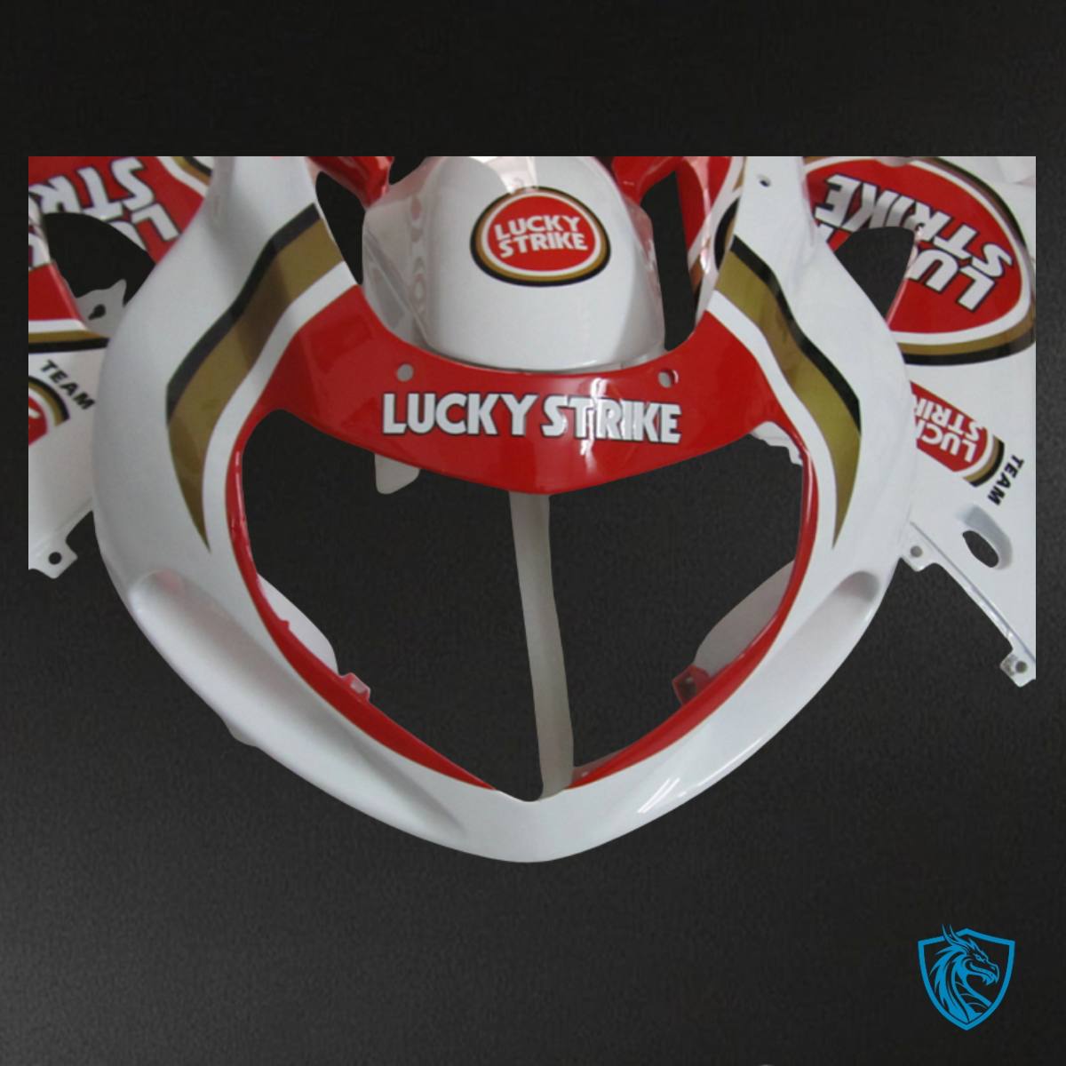 Suzuki GSXR600/750 (2001-2003) White & Red Lucky Strike Fairings Kit | ABS Bodywork