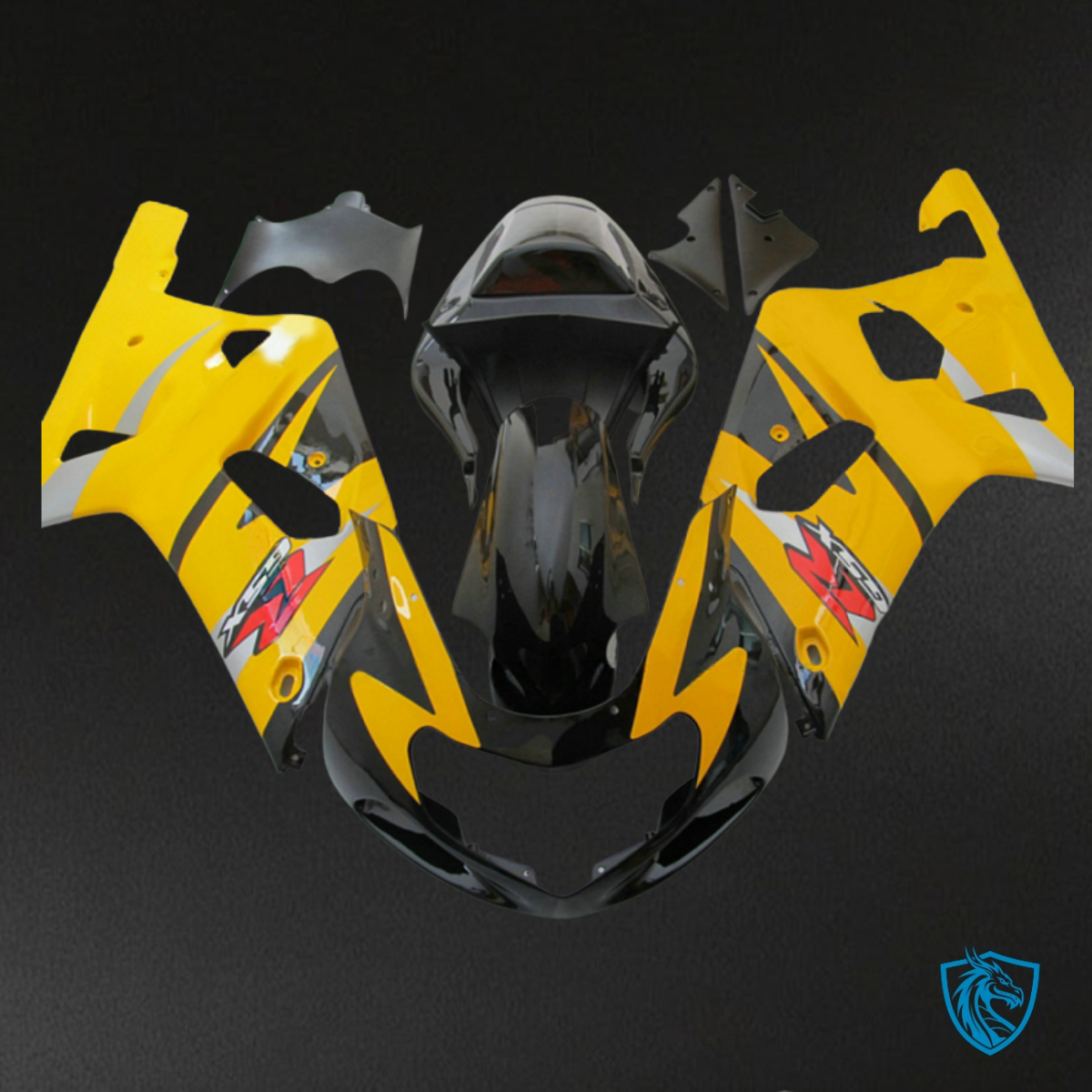 Suzuki GSXR600/750 (2001-2003) Yellow & Black - Replacement Motorcycle Fairings Kit