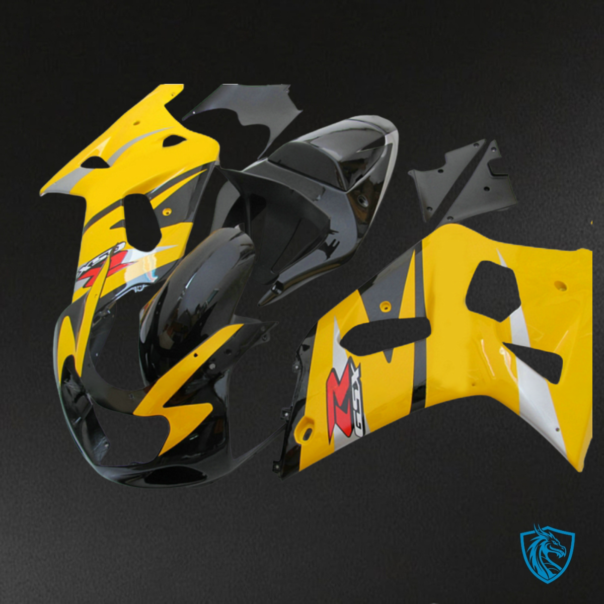 Suzuki GSXR600/750 (2001-2003) Yellow & Black - Replacement Motorcycle Fairings Kit