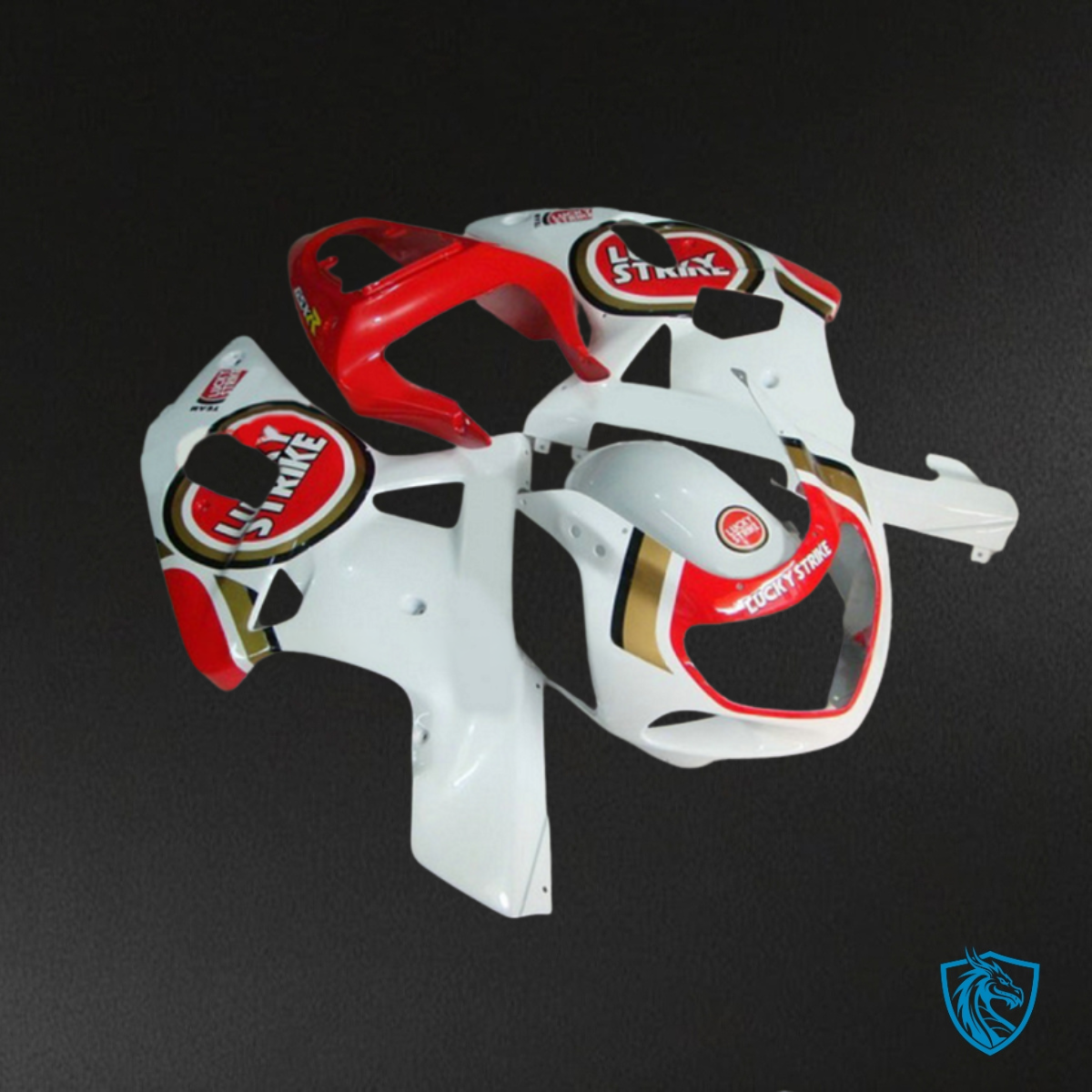 Suzuki GSXR600/750 (2001-2003) Gloss White & Red Lucky Strike - Custom ABS Fairing Kit