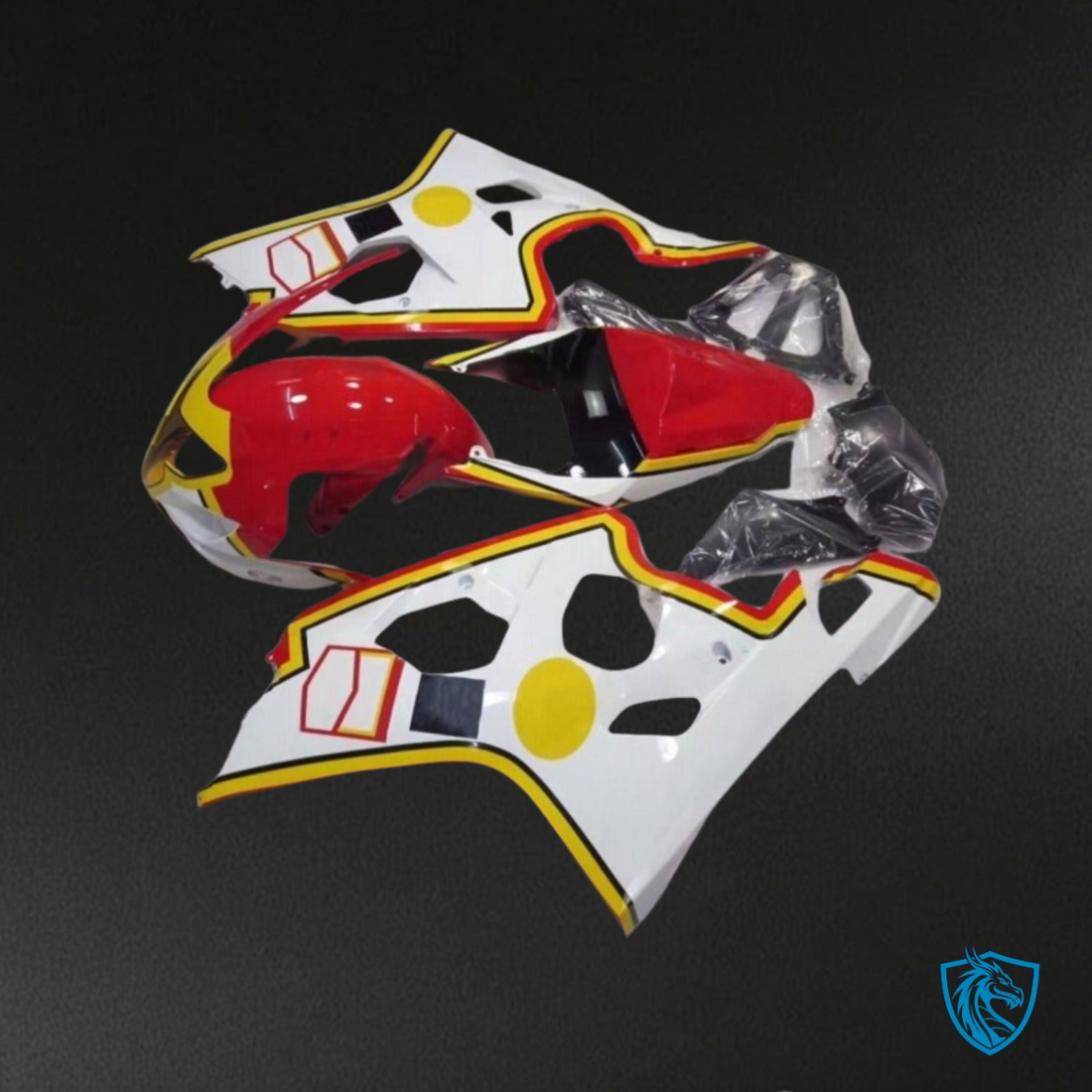 Suzuki GSXR600/750 (2004-2005) Red, White & Yellow - Custom ABS Fairing Kit