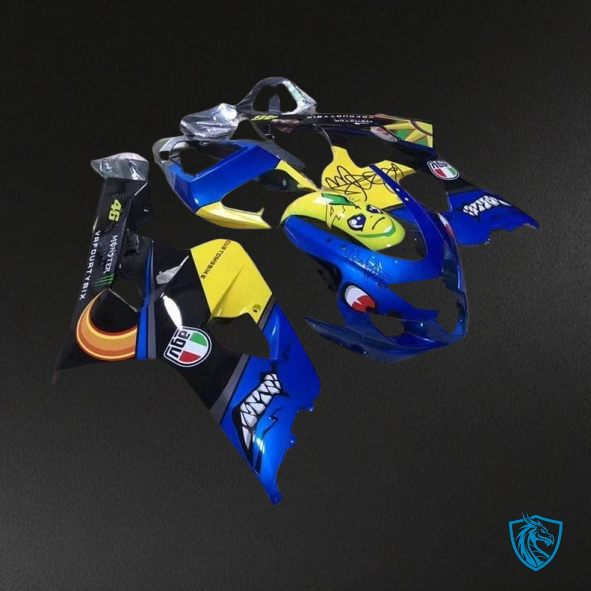 Suzuki GSXR600/750 (2004-2005) Blue & Yellow Shark - Custom ABS Fairing Kit