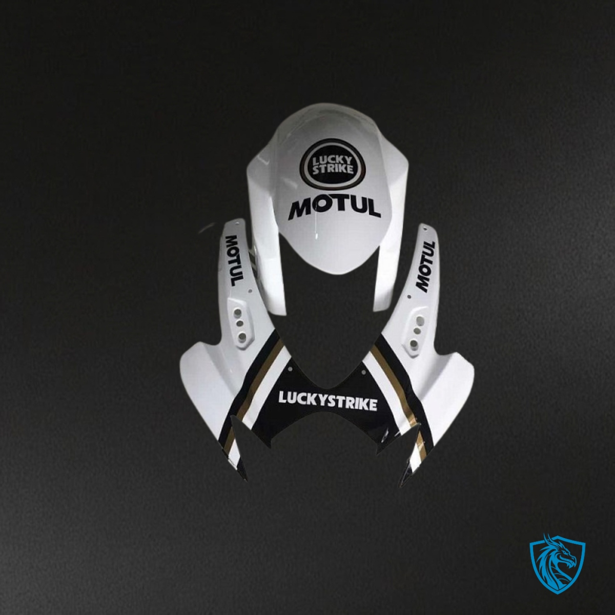 Suzuki GSXR600/750 (2006-2007) White & Black Lucky Strike Fairings Kit | ABS Bodywork