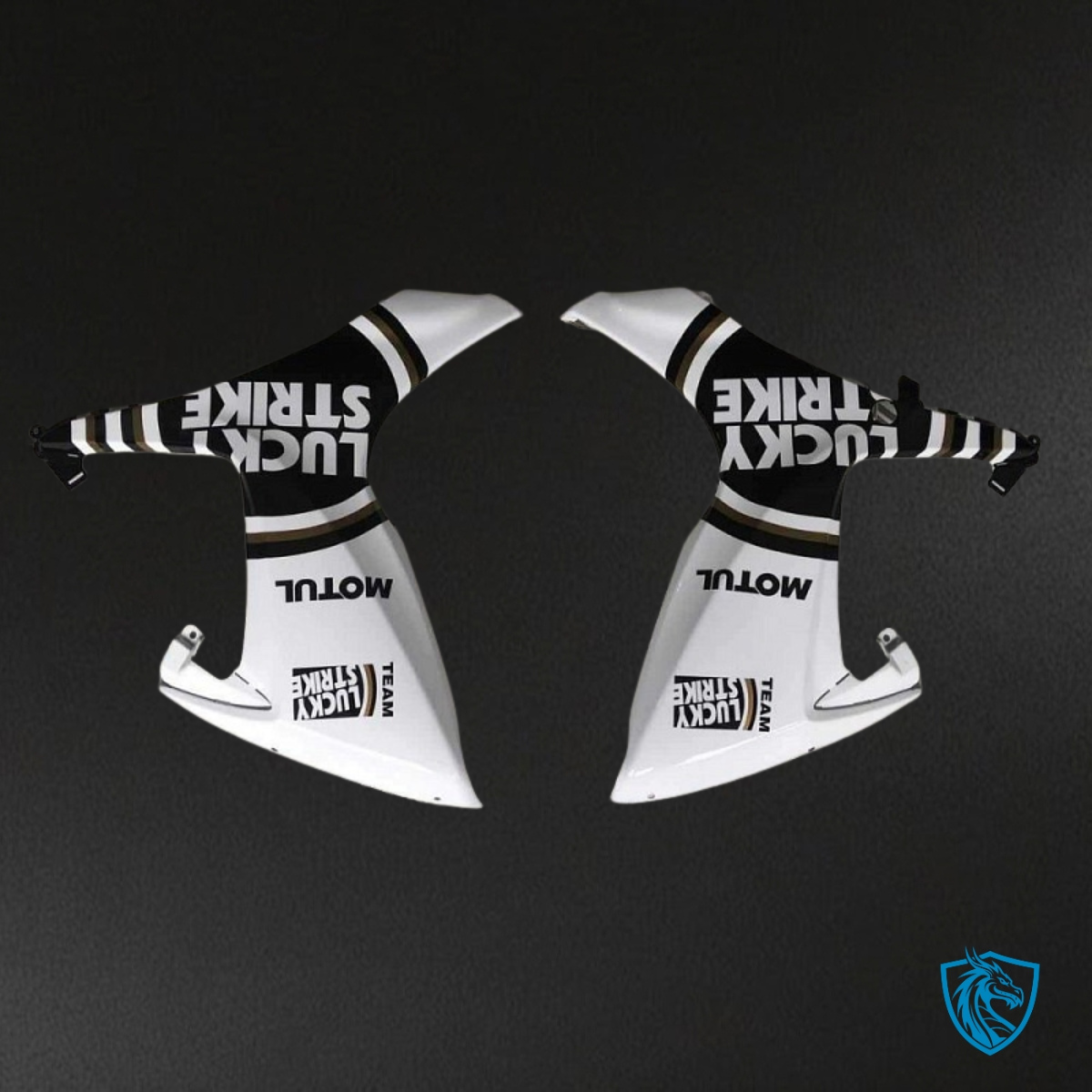 Suzuki GSXR600/750 (2006-2007) White & Black Lucky Strike Fairings Kit | ABS Bodywork