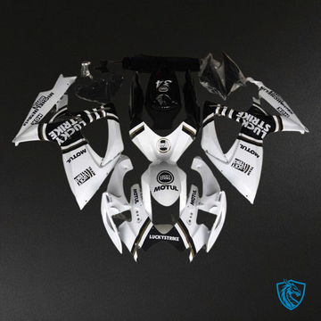 Suzuki GSXR600/750 (2006-2007) White & Black Lucky Strike Fairings Kit | ABS Bodywork
