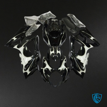 Suzuki GSXR600/750 (2008-2010) Black & White Flame - Custom ABS Fairing Kit