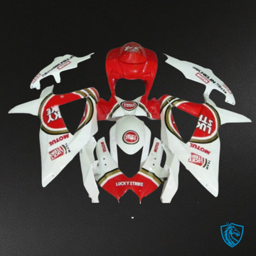 Suzuki GSXR600/750 (2008-2010) White & Red Lucky Strike Fairing Kit - Aftermarket ABS Bodywork