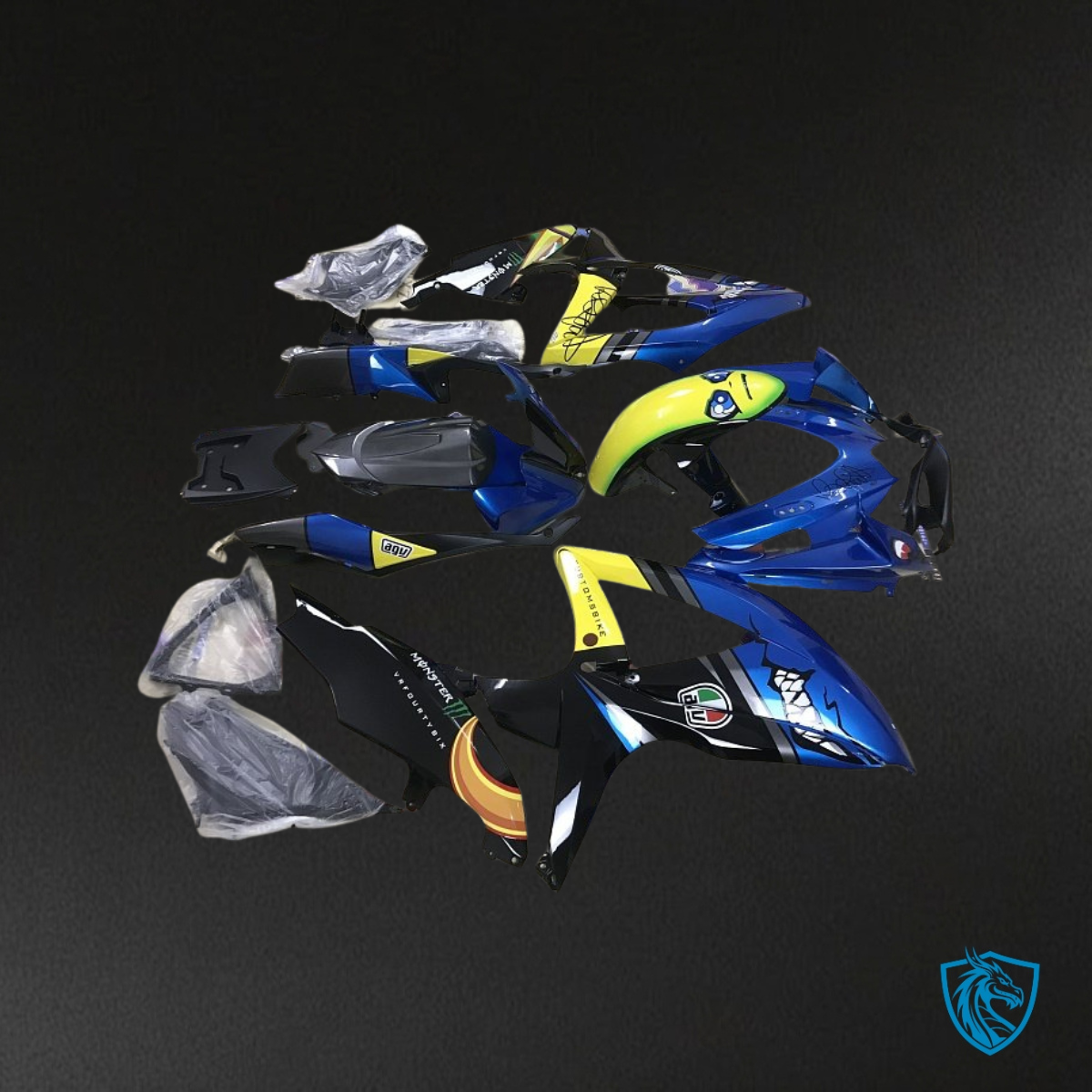 Suzuki GSXR600/750 (2008-2010) Blue & Yellow Shark - MERGEment Motorcycle Fairings Kit