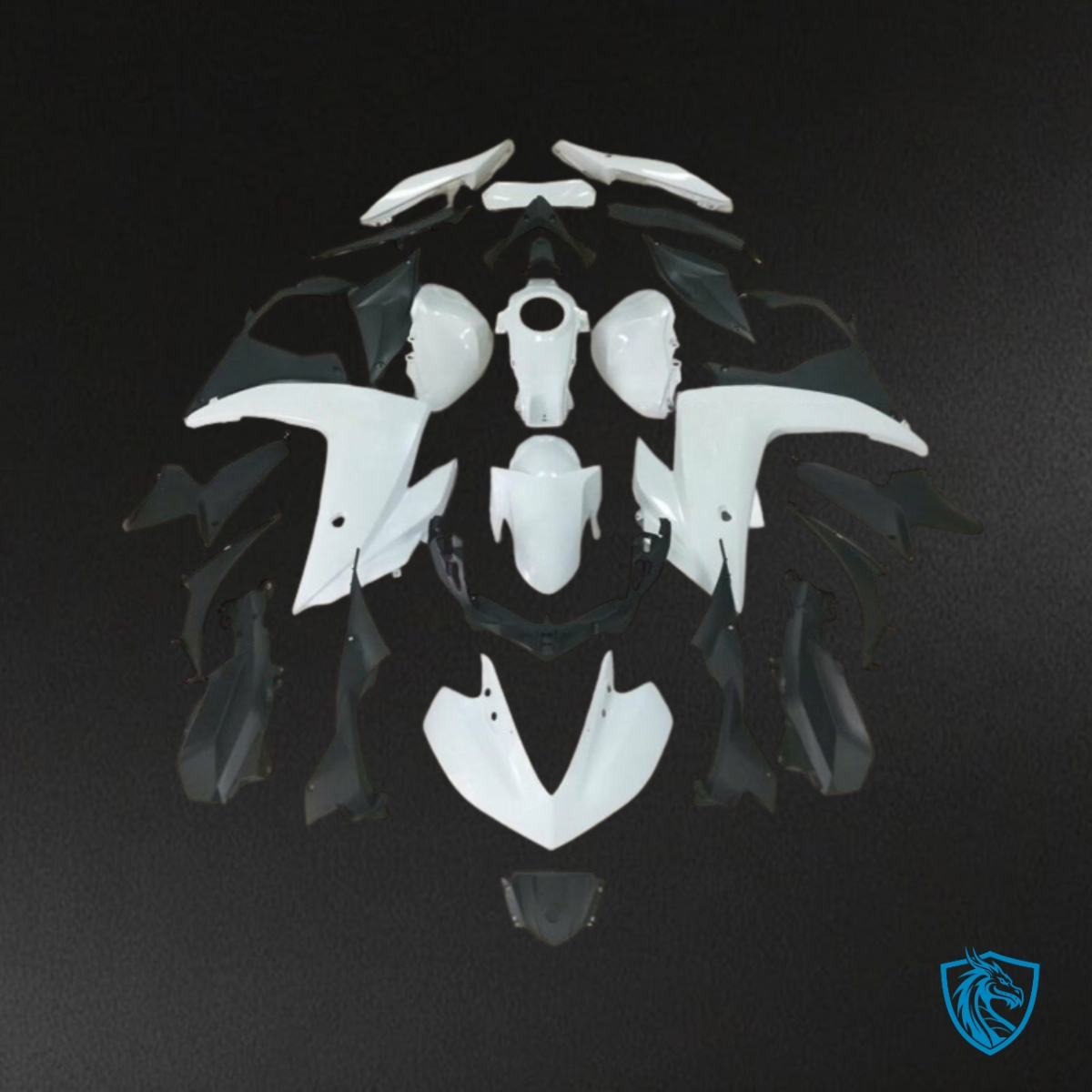 Yamaha YZF R3R25 (2015-2018) White & Black ABS Bodywork - Fairings Kit