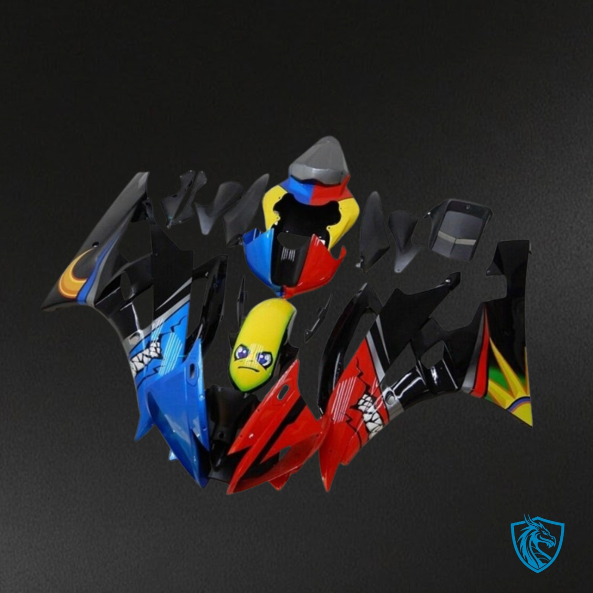Yamaha YZF R6 (2006-2007) Red, Blue & Black Shark Fairing Kit - Aftermarket ABS Bodywork