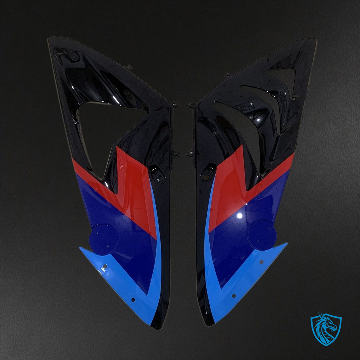 BMW S1000RR HP4 (2009-2014) Gloss Black, Blue & Red ABS Bodywork - Fairings Kit