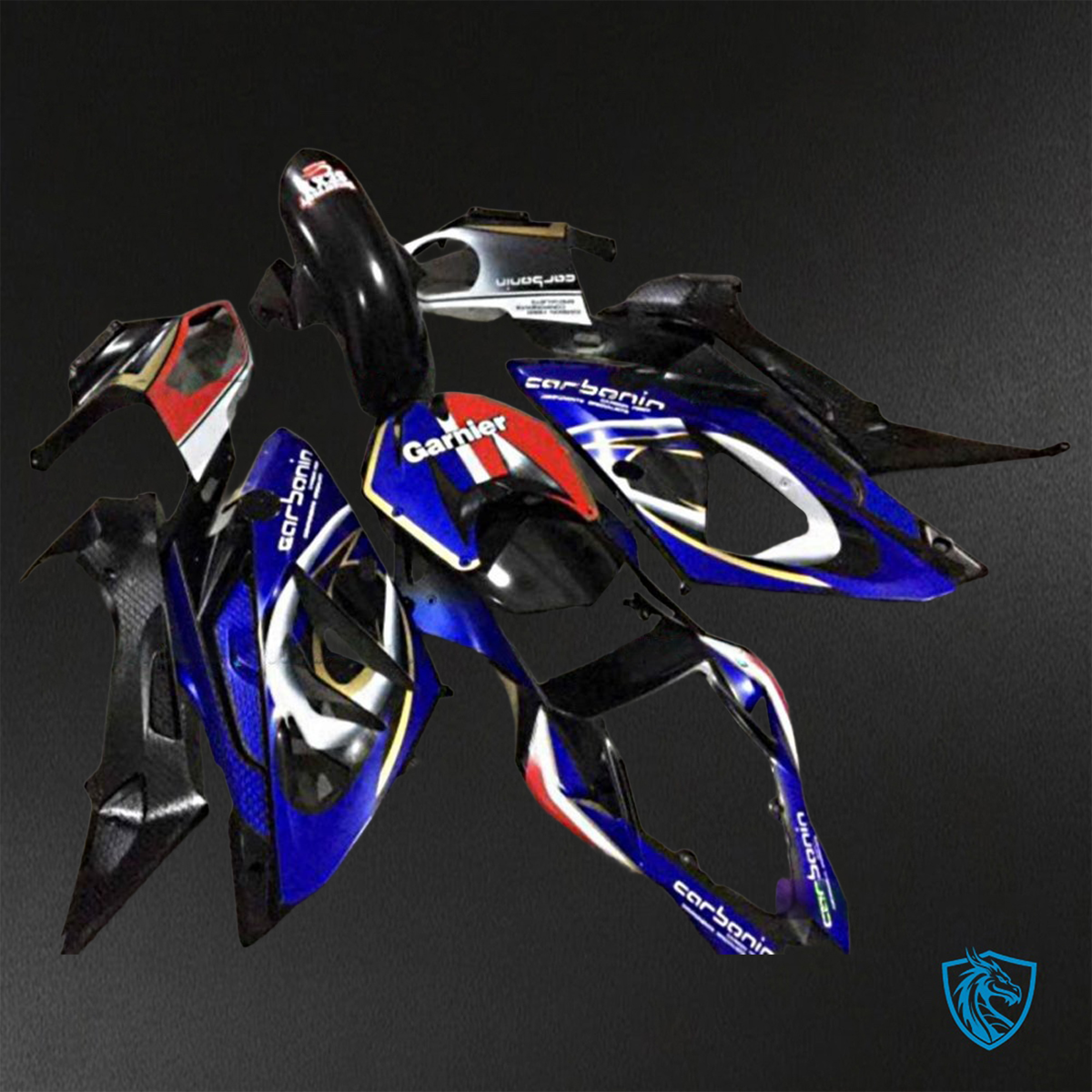 BMW S1000RR HP4 (2009-2014) Gloss Black & Blue - Replacement Motorcycle Fairings Kit