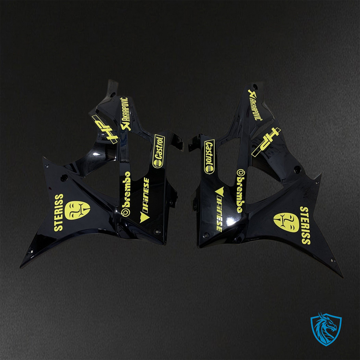 BMW S1000RR HP4 (2009-2014) Gloss Gray, Black & Yellow Fairings Kit - Aftermarket ABS Bodywork