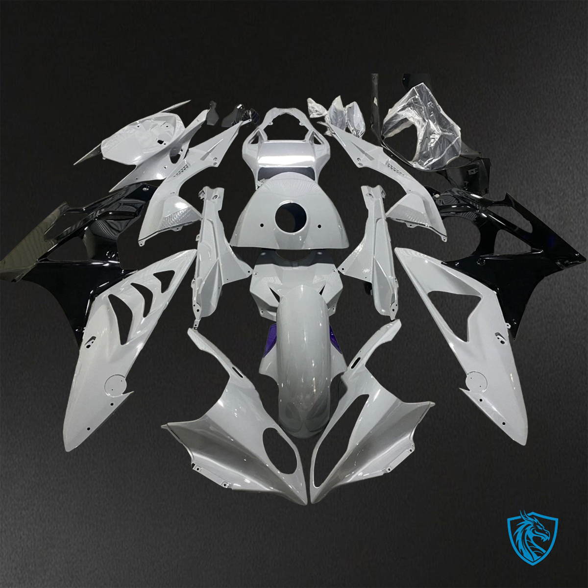 BMW S1000RR HP4 (2009-2014) Gloss Black & Gray - Custom ABS Fairing Kit