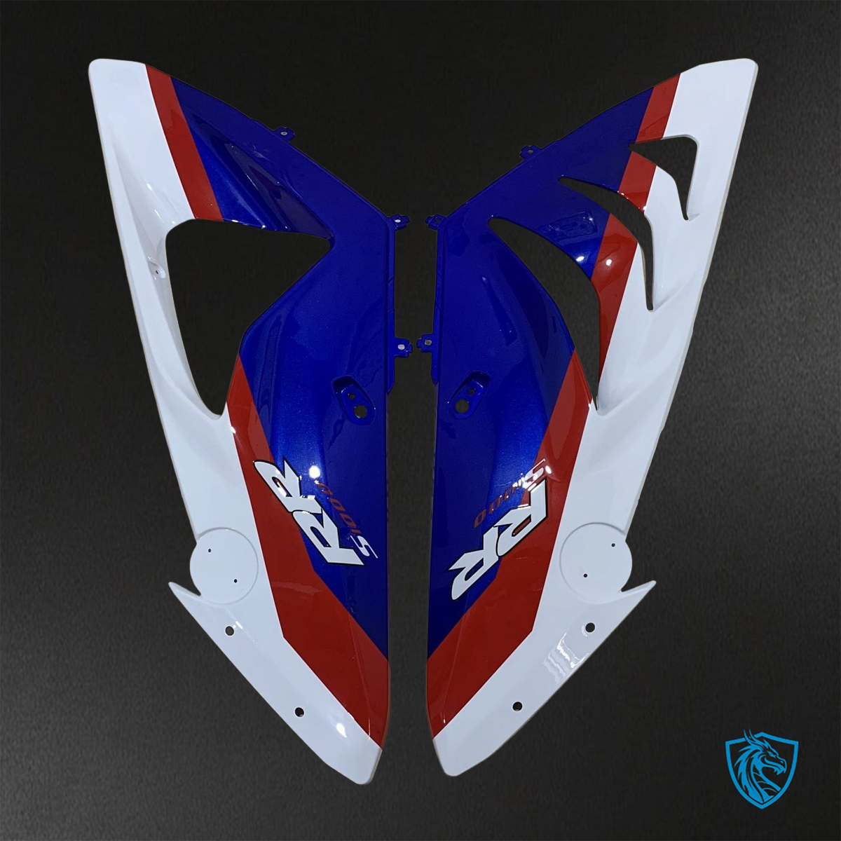 BMW S1000RR HP4 (2009-2014) Gloss Black & White  ABS Bodywork - Fairings Kit