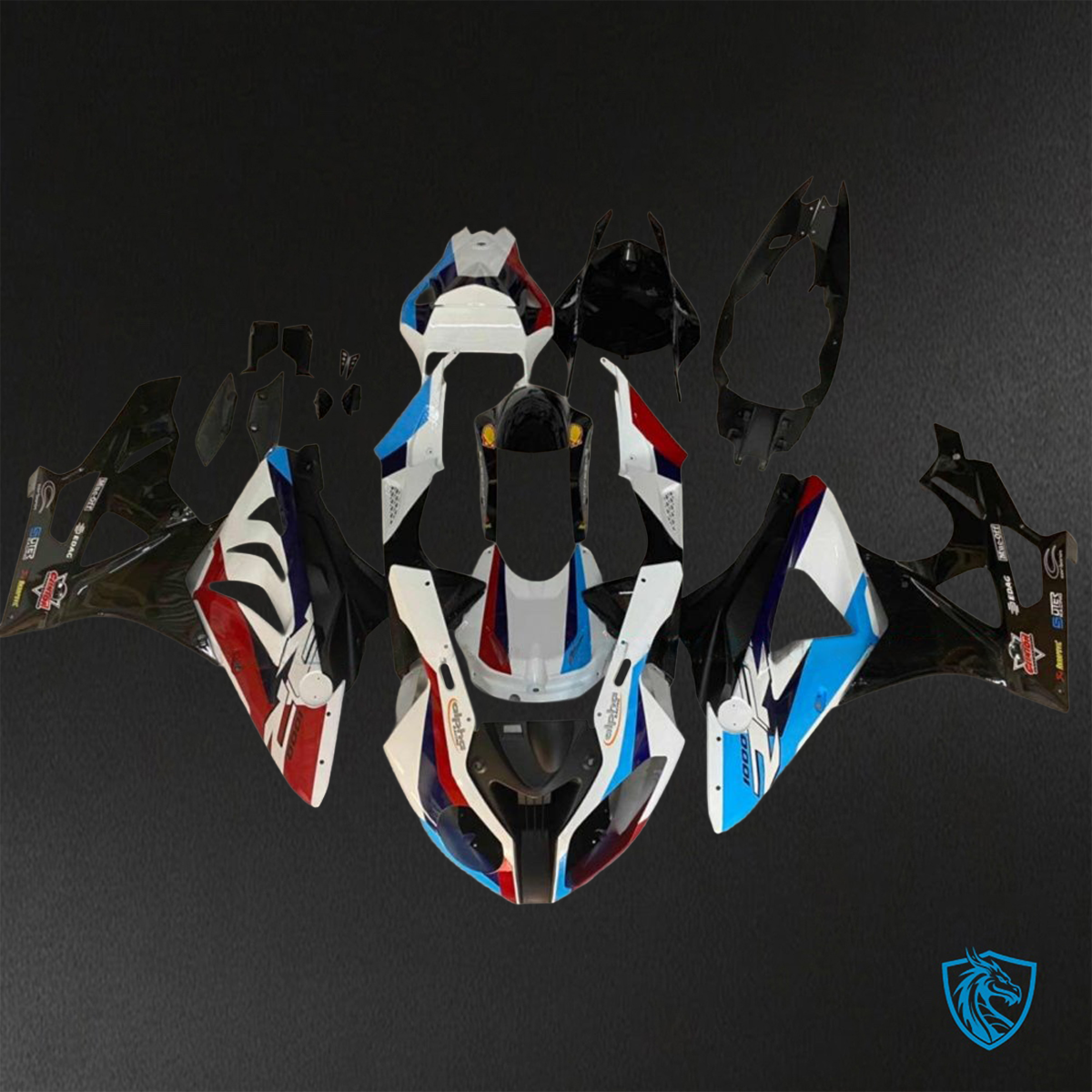 BMW S1000RR HP4 (2009-2014) White, Blue & Red ABS Bodywork - Fairings Kit