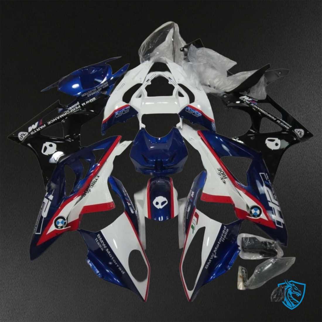 BMW S1000RR HP4 (2009-2014) Blue & White - Custom ABS Fairing Kit