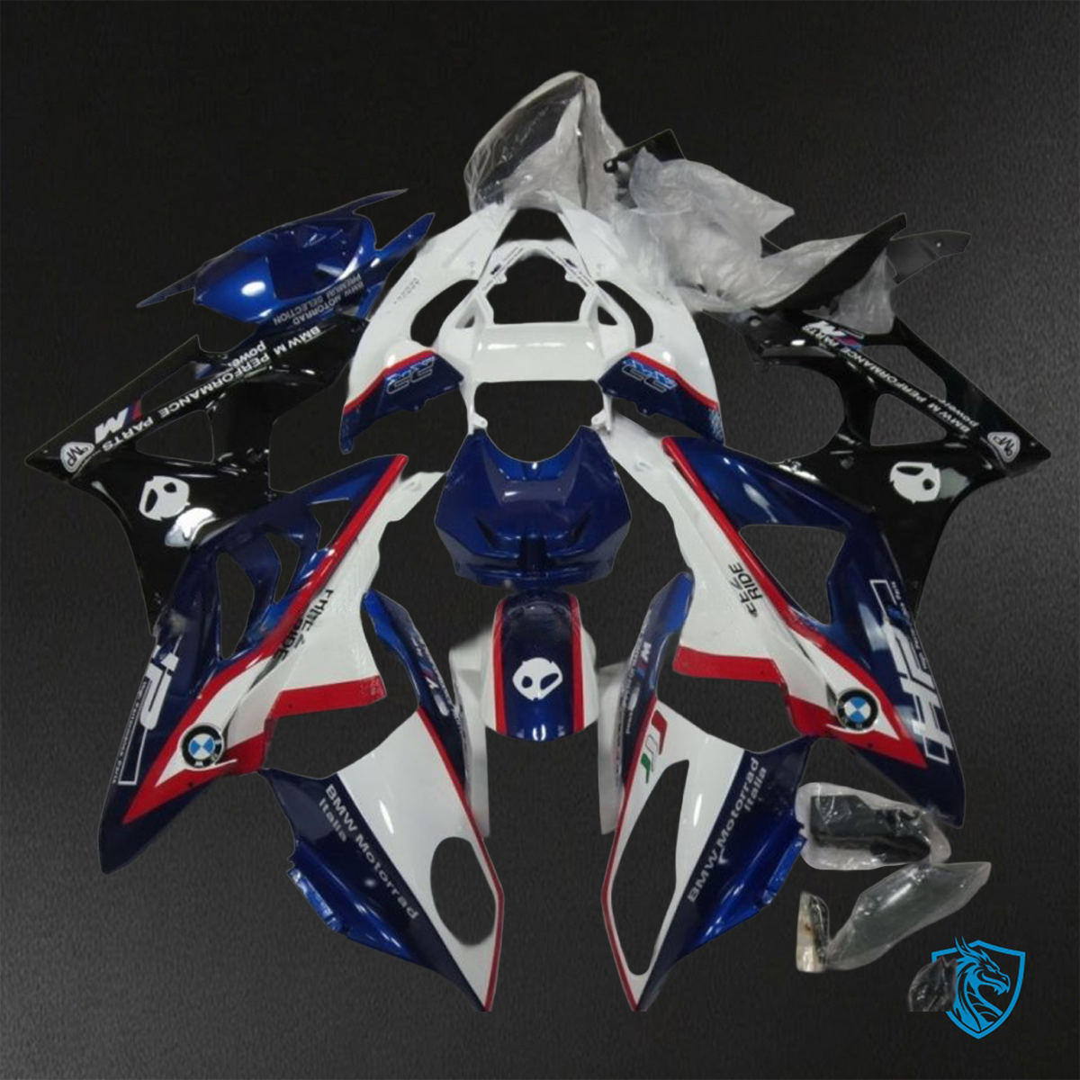 BMW S1000RR HP4 (2009-2014) Blue & White - Custom ABS Fairing Kit