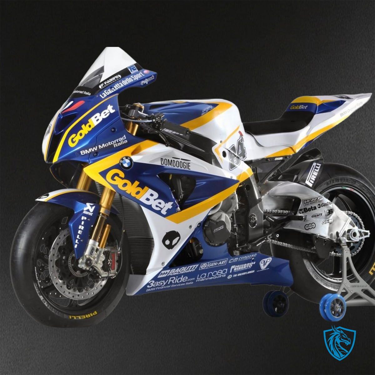 BMW S1000RR HP4 (2009-2014) Blue & White Gold Bet  Fairings Kit - Aftermarket ABS Bodywork