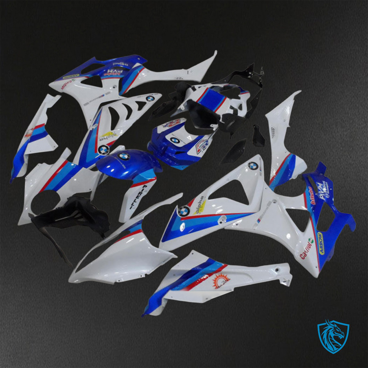 BMW S1000RR HP4 (2009-2014) Blue & White Play Boy - Replacement Motorcycle Fairings Kit