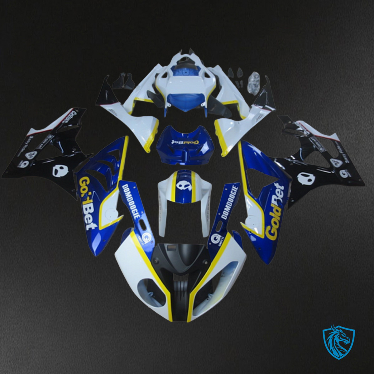 BMW S1000RR HP4 (2009-2014) Blue, White & Yellow ABS Bodywork - Fairings Kit