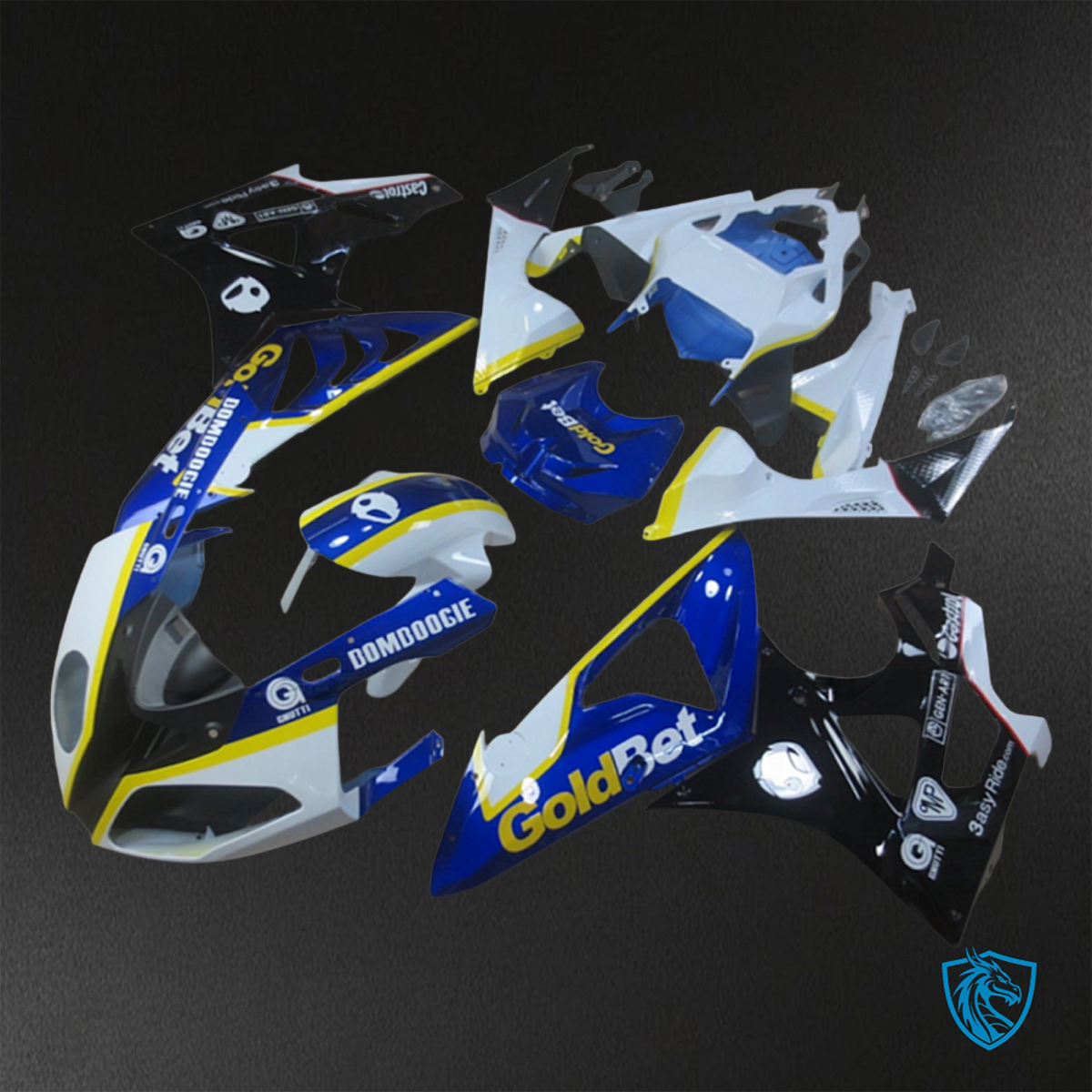 BMW S1000RR HP4 (2009-2014) Blue, White & Yellow ABS Bodywork - Fairings Kit