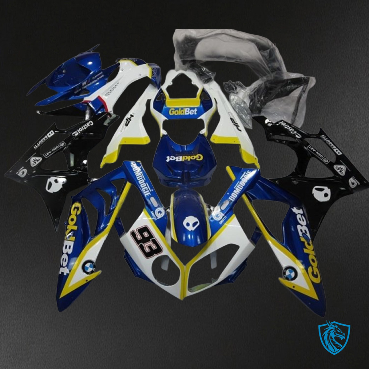BMW S1000RR HP4 (2009-2014) Blue, White & Yellow ABS Bodywork - Fairings Kit