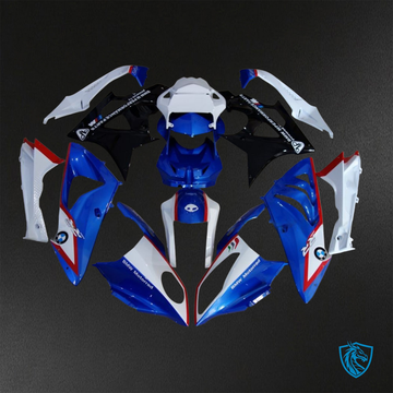BMW S1000RR HP4 (2009-2014) Gloss Blue & White Fairings Kit - Aftermarket ABS Bodywork