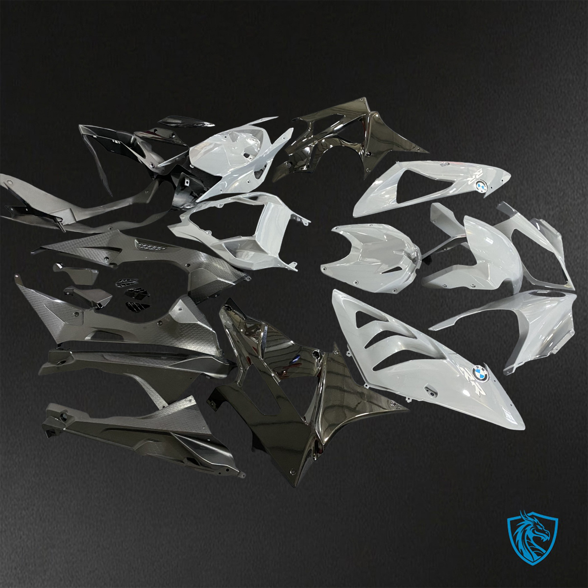 BMW S1000RR HP4 (2009-2014) Gloss Gray & Black ABS Bodywork - Fairings Kit