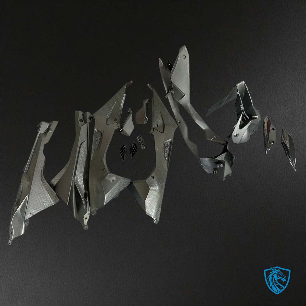 BMW S1000RR HP4 (2009-2014) Gloss Gray & Black ABS Bodywork - Fairings Kit