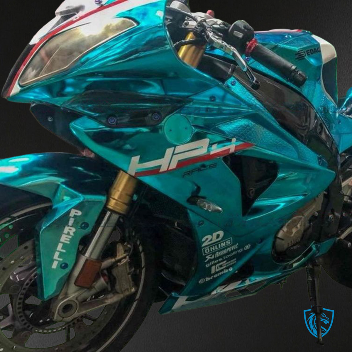 BMW S1000RR HP4 (2009-2014) Green Chrome Galvanized Fairings Kit - Aftermarket ABS Bodywork