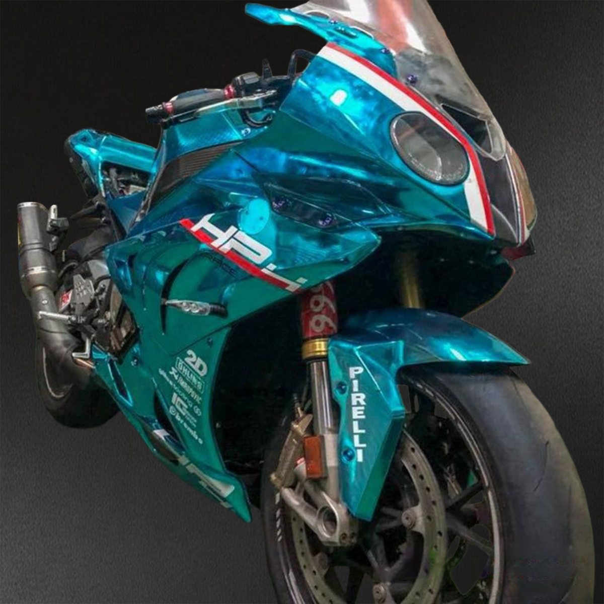 BMW S1000RR HP4 (2009-2014) Green Chrome Galvanized Fairings Kit - Aftermarket ABS Bodywork