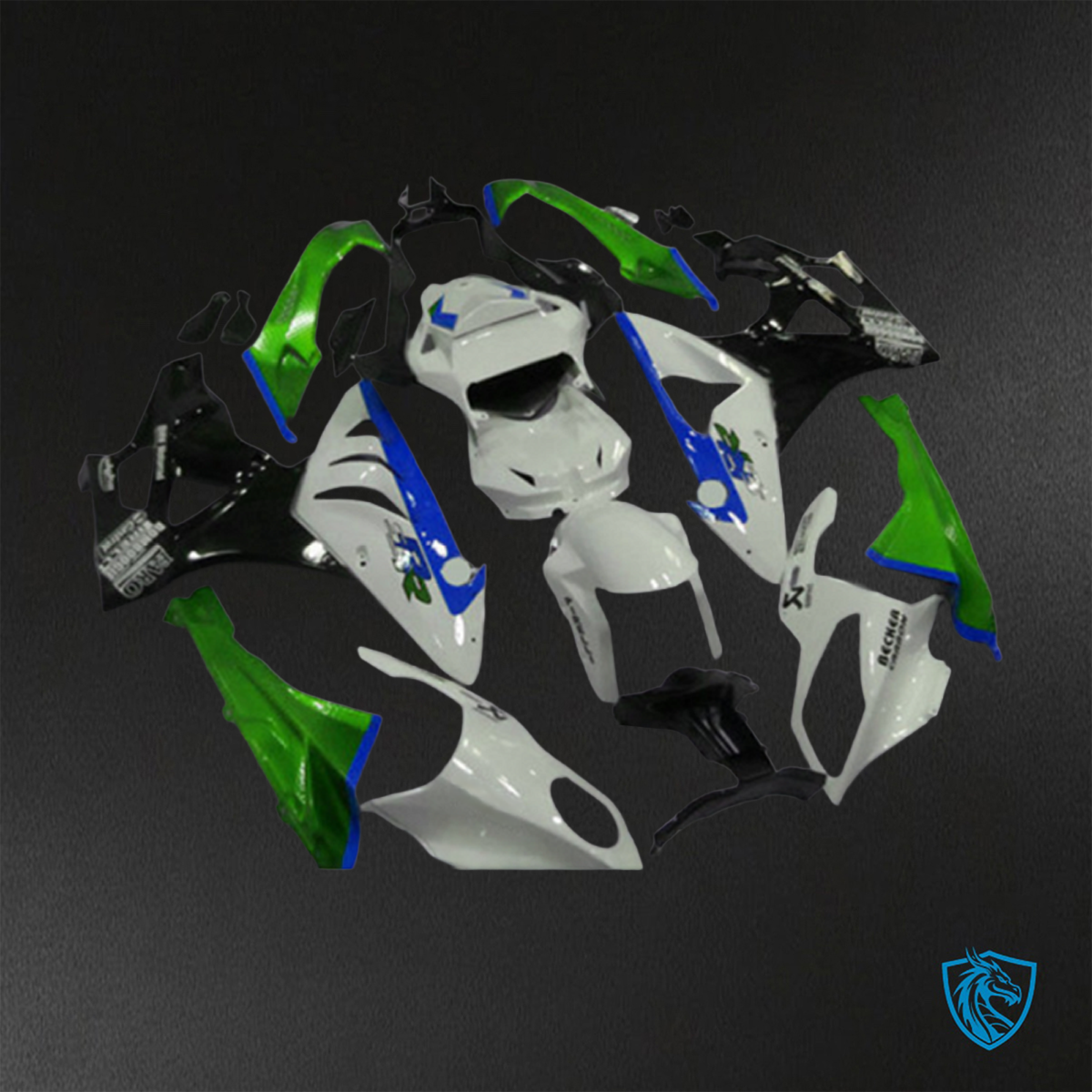BMW S1000RR HP4 (2009-2014) Green, White & Black ABS Bodywork - Fairings Kit
