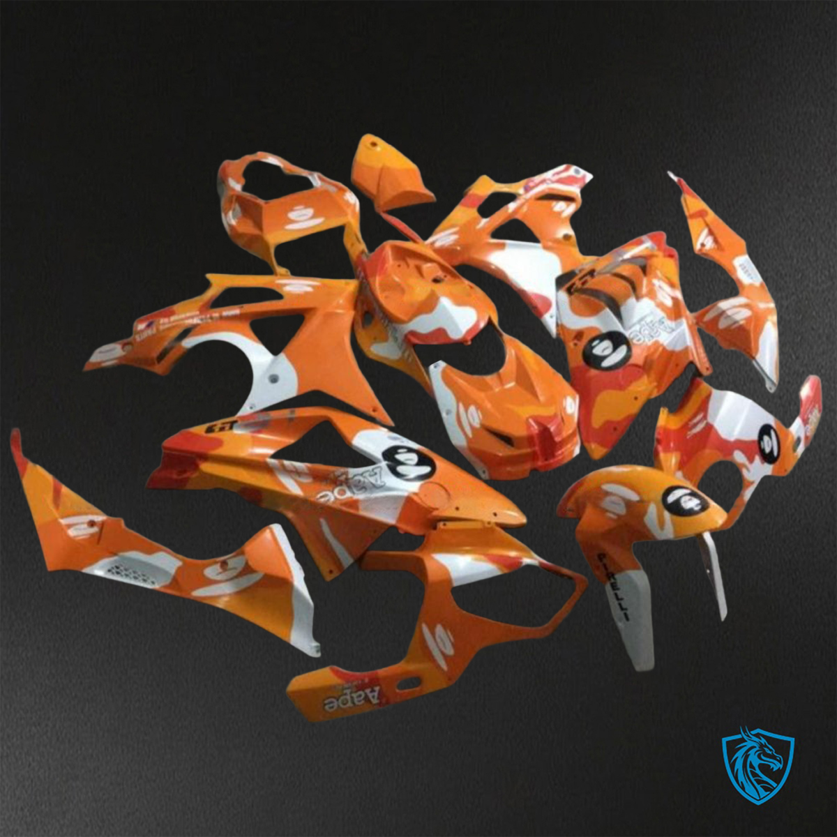 BMW S1000RR HP4 (2009-2014) Orange & White ABS Bodywork - Fairings Kit