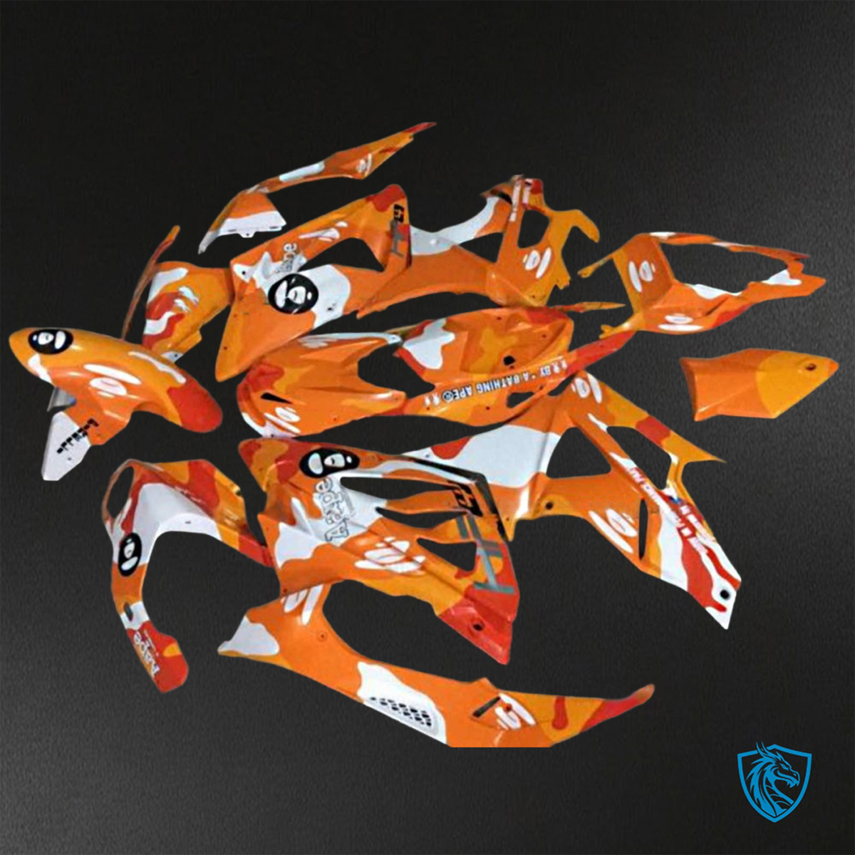 BMW S1000RR HP4 (2009-2014) Orange & White ABS Bodywork - Fairings Kit