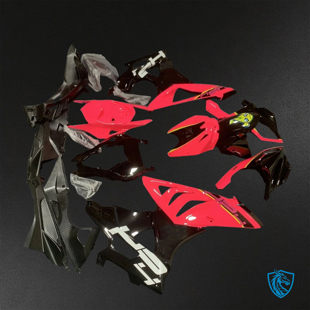BMW S1000RR HP4 (2009-2014) Gloss Red & Black - Custom ABS Fairing Kit