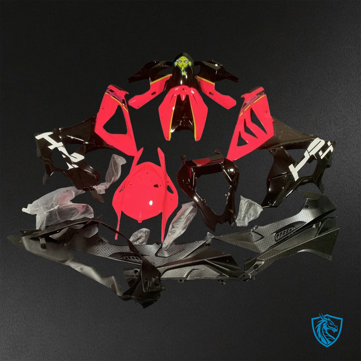 BMW S1000RR HP4 (2009-2014) Gloss Red & Black - Custom ABS Fairing Kit