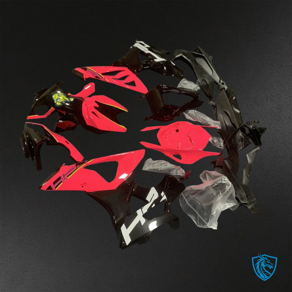 BMW S1000RR HP4 (2009-2014) Gloss Red & Black - Custom ABS Fairing Kit