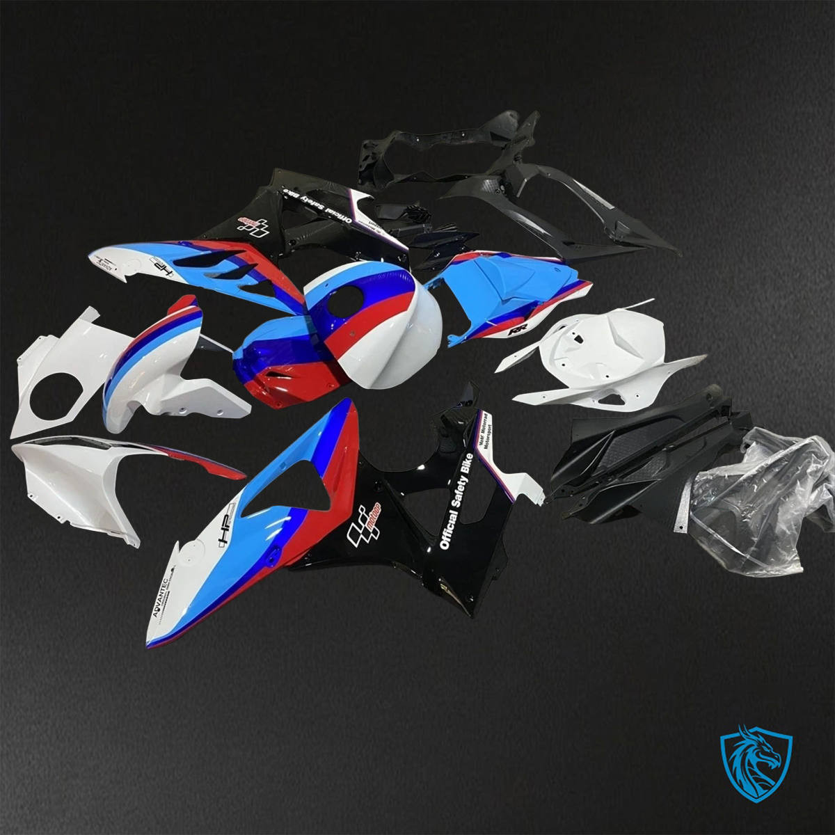 BMW S1000RR HP4 (2009-2014) Gloss Red, White, Blue & Black ABS Bodywork - Fairings Kit