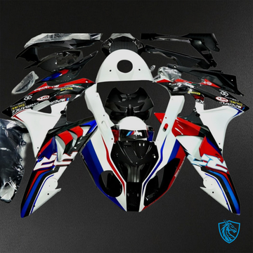 BMW S1000RR HP4  (2009-2014) Gloss White, Blue, Red & Black - Custom ABS Fairing Kit