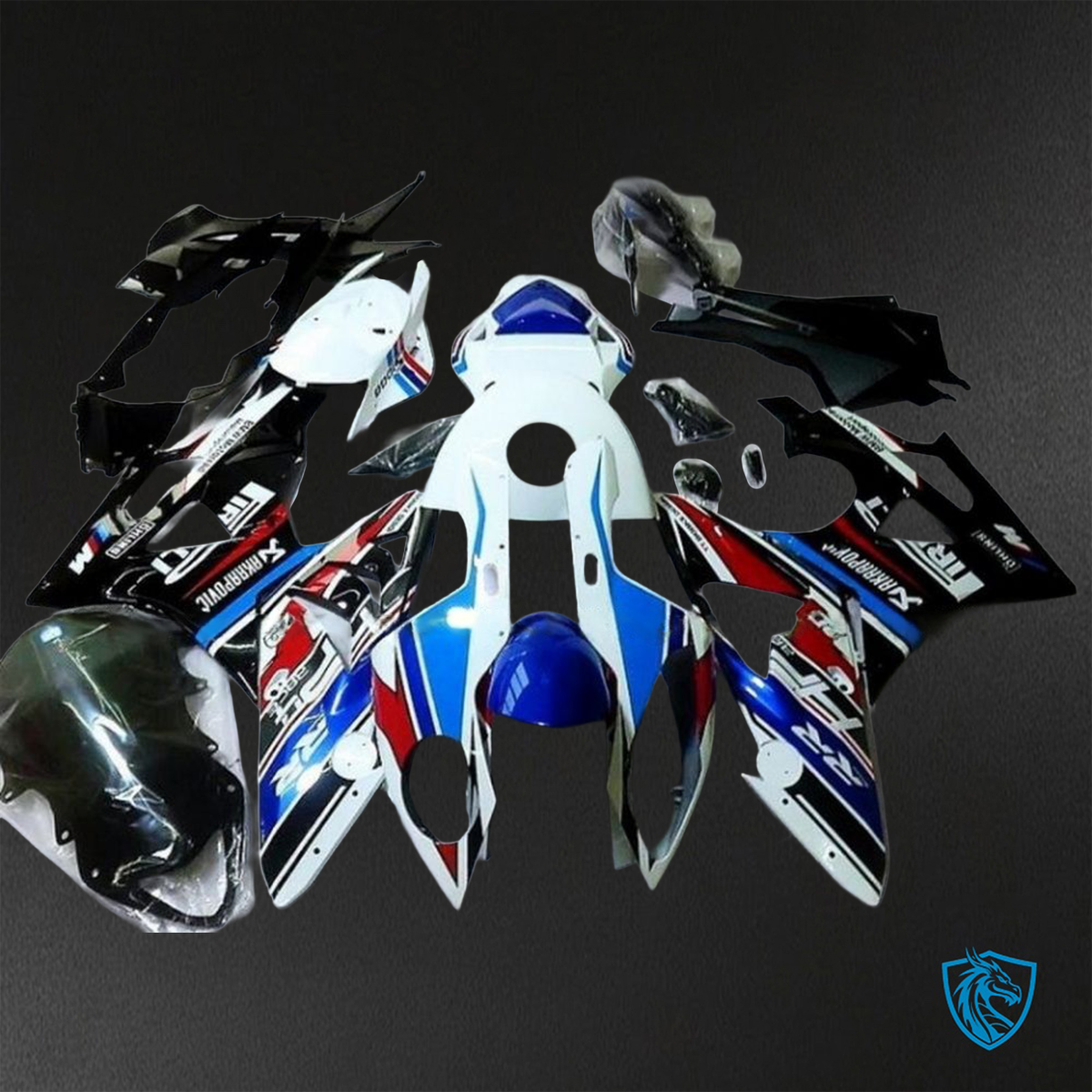 BMW S1000RR HP4 (2009-2014) White, Black & Blue - Replacement Motorcycle Fairings Kit