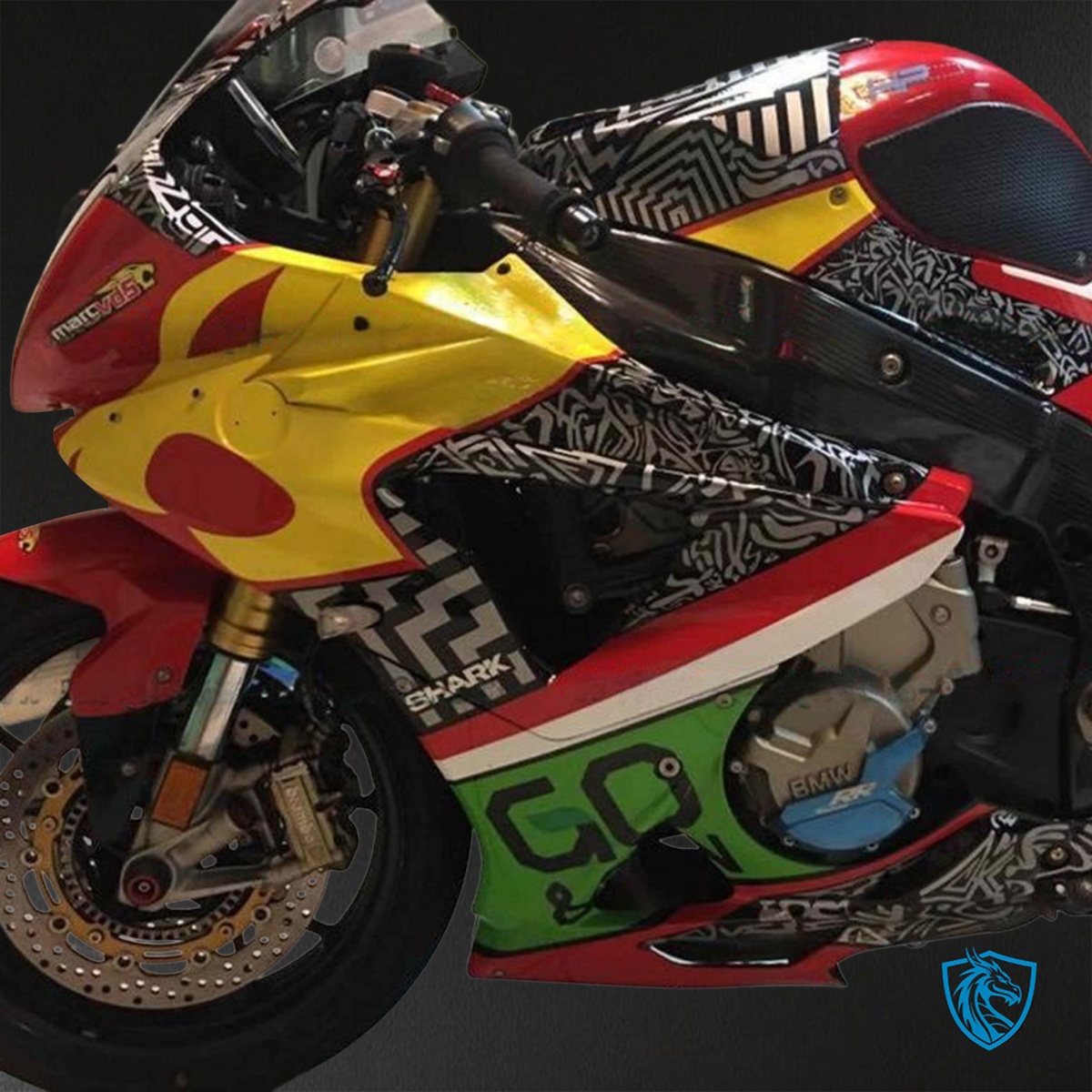 BMW S1000RR HP4 (2009-2014) White, Green, Yellow & Black ABS Bodywork - Fairings Kit