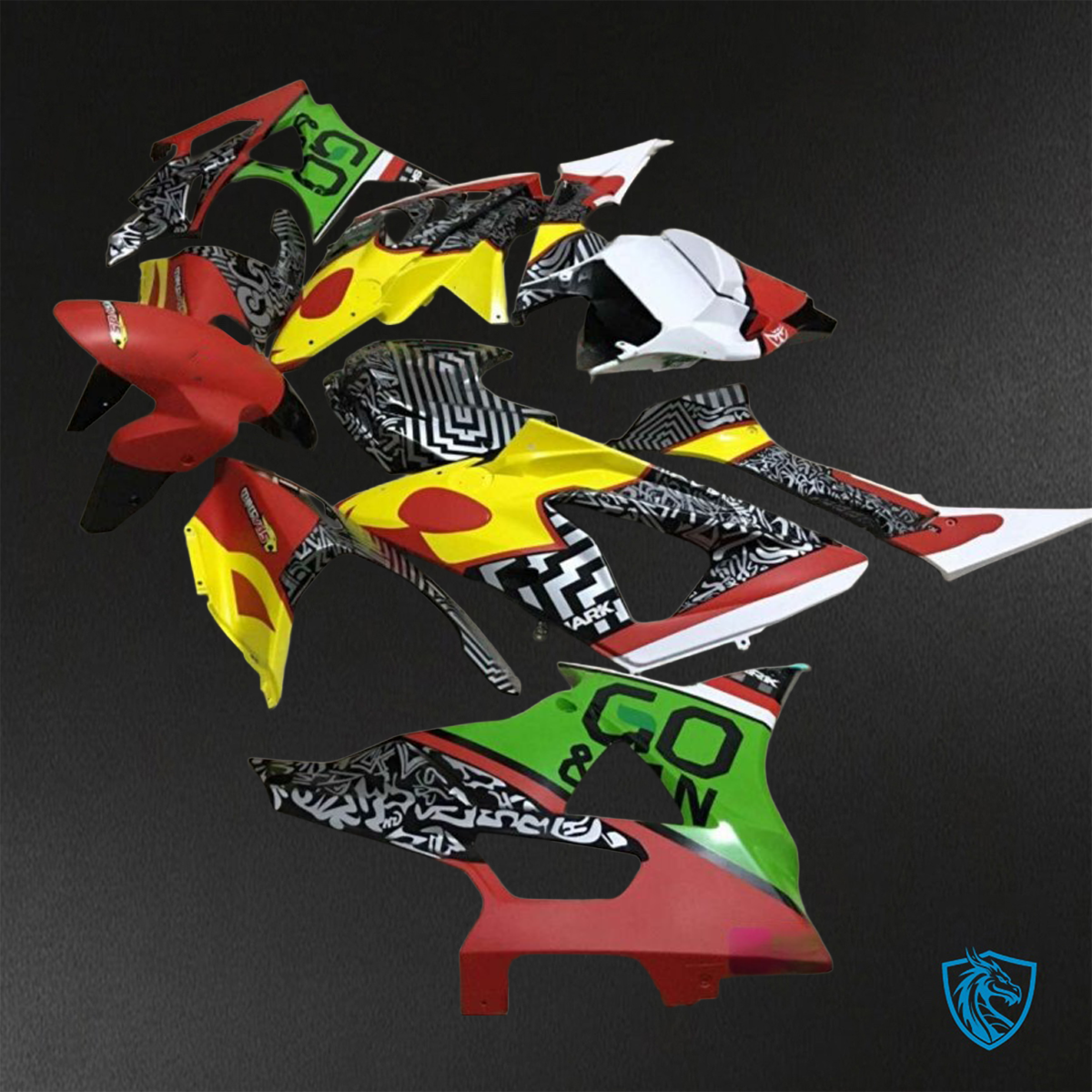 BMW S1000RR HP4 (2009-2014) White, Green, Yellow & Black ABS Bodywork - Fairings Kit
